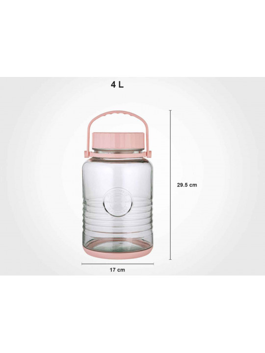 Jar LIMON 194335 GLASS BOTTLE W/LID 4L (905120) 
