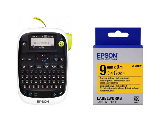 Տպիչ EPSON LabelWorks LW-400+LABEL TAPE LK3YBW STRONG ADH BK/YELLOW 9/9 C51CB70080