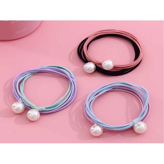 Մազակալ & աքսեսուարներ XIMI 6931664169502 THREE LAYERS PEARL HAIR ROPES 2 PCS (169502)
