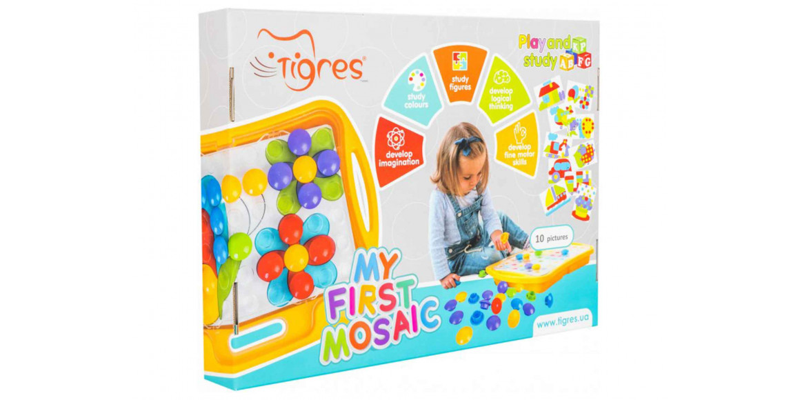 Puzzle and mosaic TIGRES 39370 Игрушка Развивающая Моя первая мозаика  в коробке 
