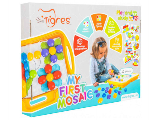 Puzzle and mosaic TIGRES 39370 Игрушка Развивающая Моя первая мозаика  в коробке 