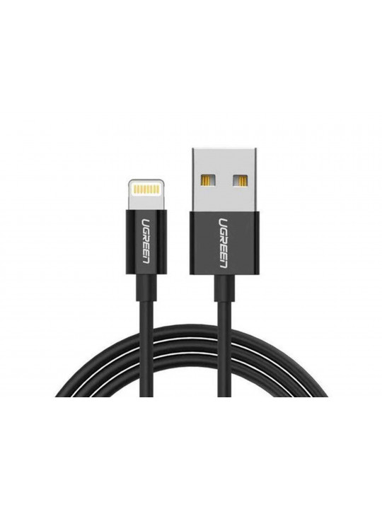 Cable UGREEN USB-A TO LIGHTNING NICKEL PLATING ABS SHELL 1M (BLACK) 80822