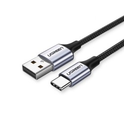 Cable UGREEN USB-A TO USB-C ALUMINUM BRAID 1M (BLACK) (60126)