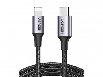 Cable UGREEN USB-C TO LIGHTNING ALUMINUM SHELL BRAIDED 1M (BLACK) 60759