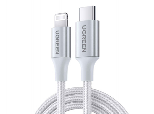 Cable UGREEN USB-C TO LIGHTNING ALUMINUM SHELL BRAIDED 1M (SILVER) 70523
