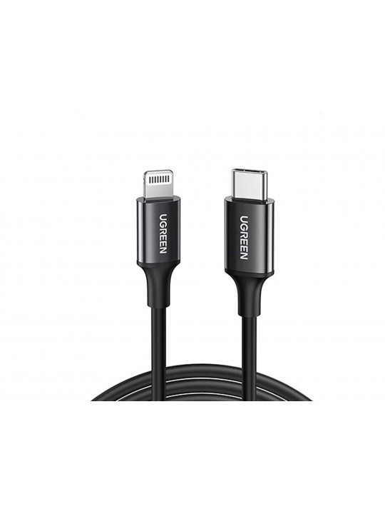 Մալուխ UGREEN USB-C TO LIGHTNING NICKEL PLATING ABS SHELL 1M (BLACK) 60751