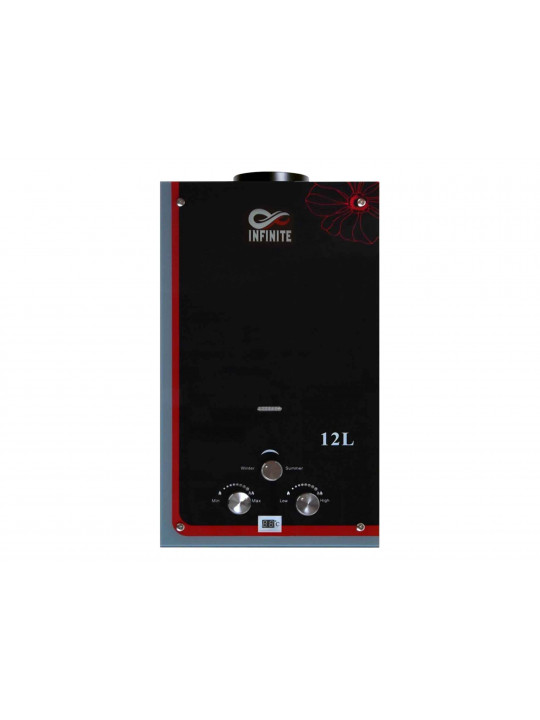 Gas water heater INFINITE JSD-H17 BLACK RED GLASS PANEL 