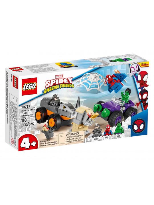 Blocks LEGO 10782 SPIDER-MAN Բեռնատարներով մենամարտ Հալկի և Ռինոյի միջև 