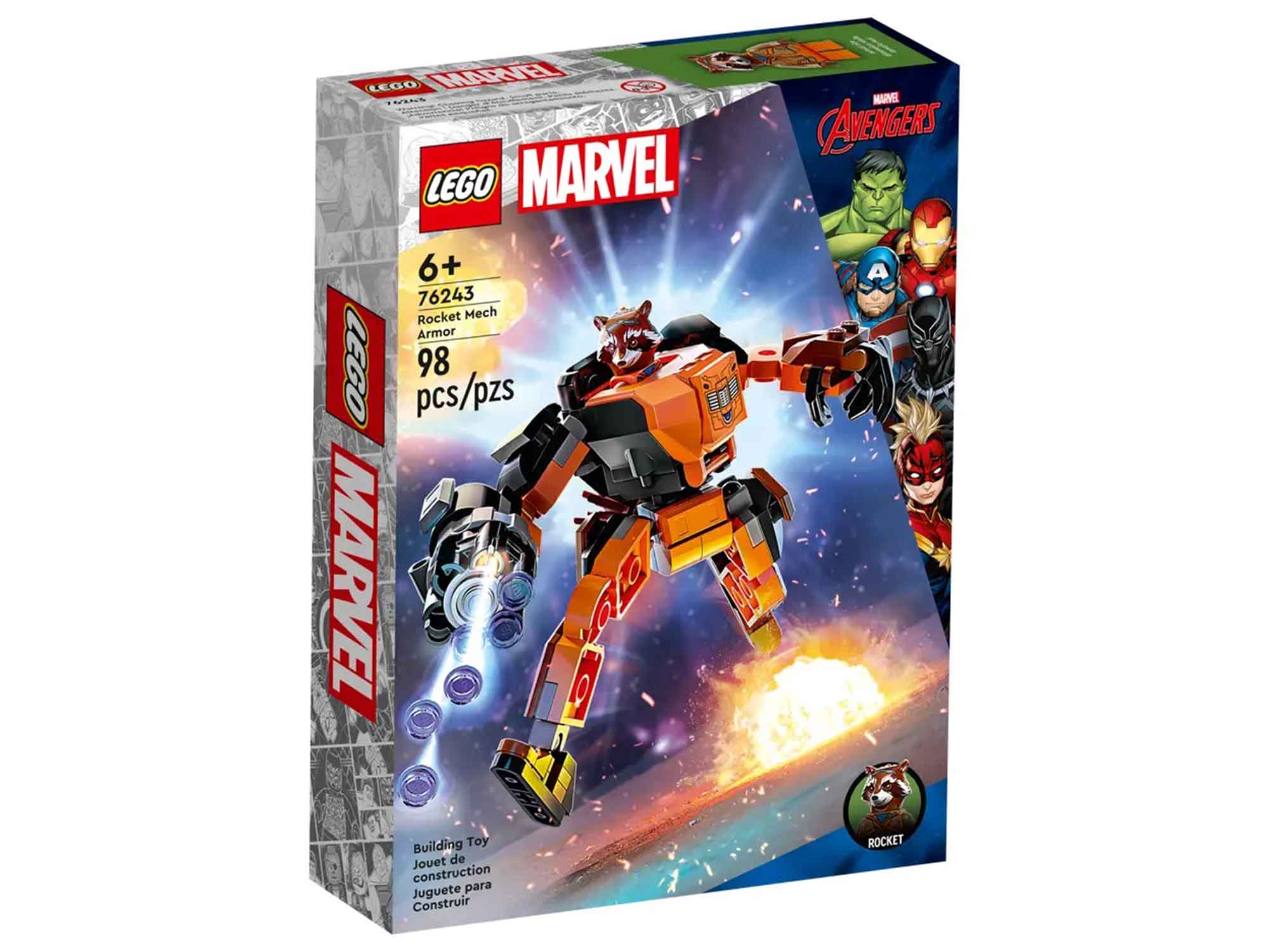 blocks lego 76243 marvel ռեակտիվ ջրարջ հրթիռ