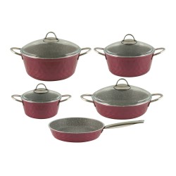 Casserols set FALEZ 15438 BIADIMOND PRO VIOLET RIVETED 9PC 