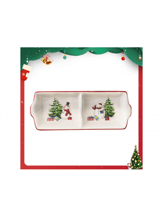 Ceramic and glass contanier XIMI 6942156222162 CHRISTMAS SERIES 2 COMPARTMENTS