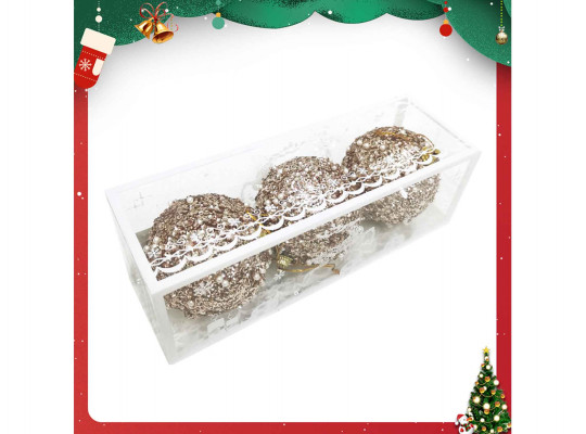 Տոնածառի զարդեր XIMI 6942156224814 (GLITTER BALL 3 PCS)