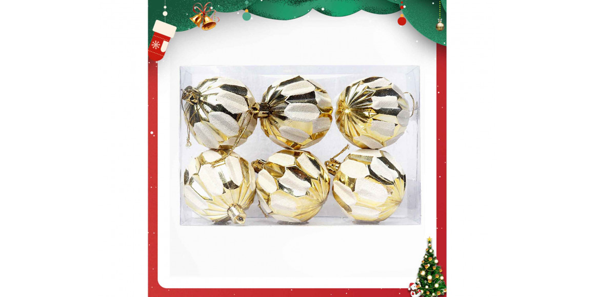 Ёлочные  украшения XIMI 6942156225927 (CHRISTMAS BALL 6PCS)