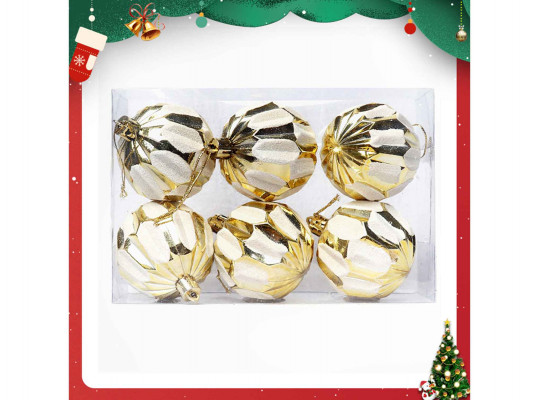 Ёлочные  украшения XIMI 6942156225927 (CHRISTMAS BALL 6PCS)