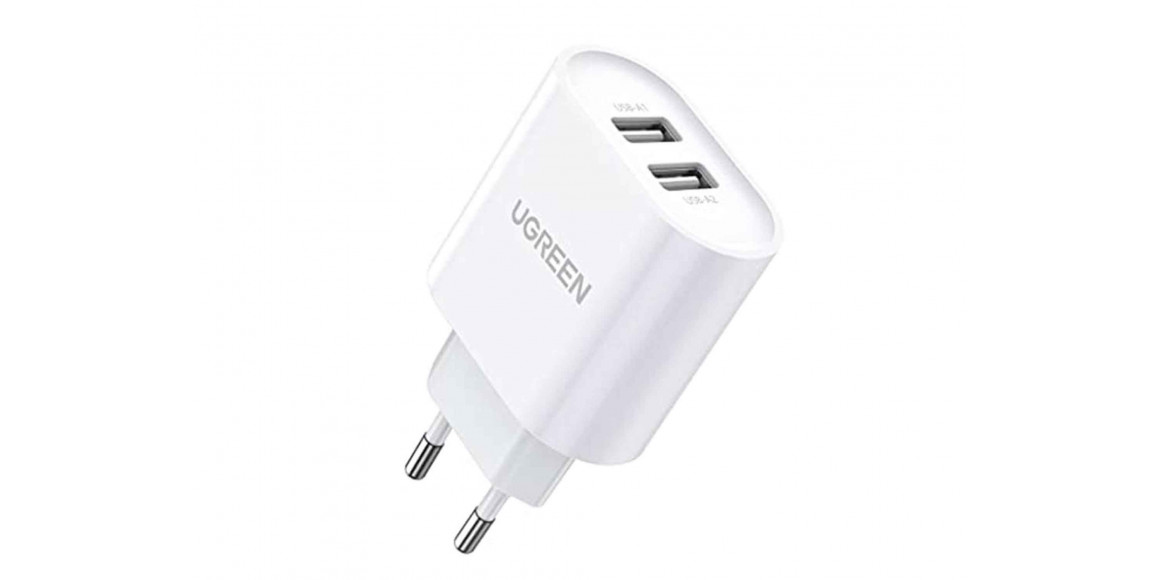 Power adapter UGREEN DUAL USB WALL CHARGER 3.4A EU (WH) 20384