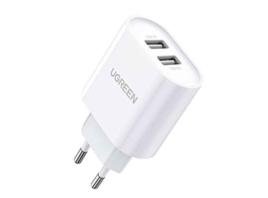 Power adapter UGREEN DUAL USB WALL CHARGER 3.4A EU (WH) 20384