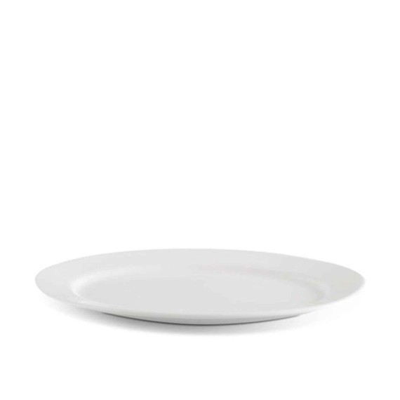 Plate MINH LONG 052829000 OVAL JASMINE LYS IVORY WHITE 28CM 
