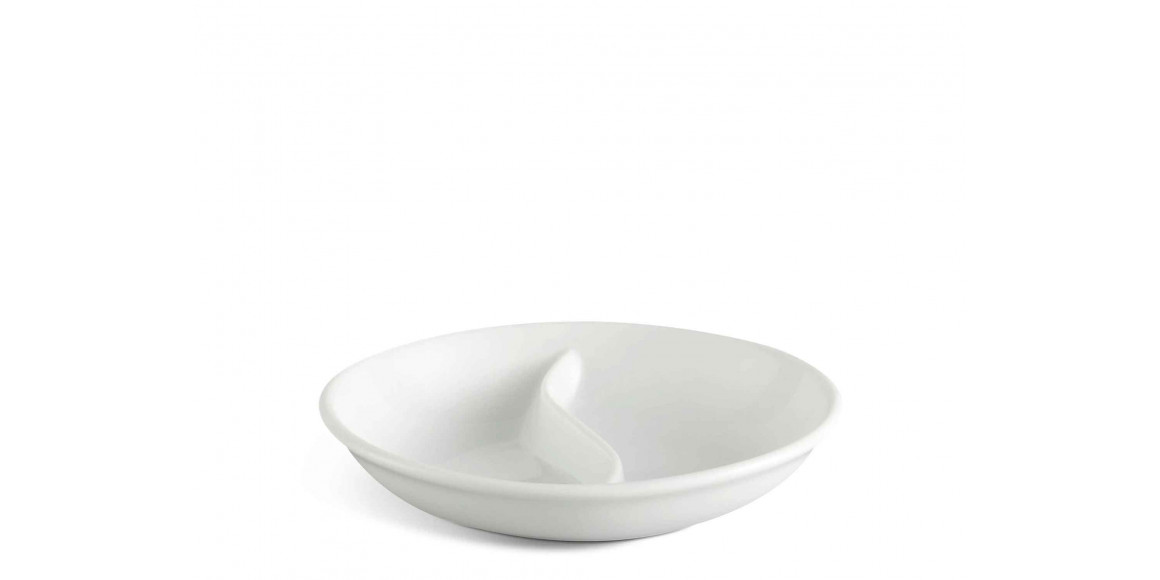 Plate MINH LONG 231004000 TWO DIVIDED SAUCE DISH JASMINE LYS IVORY WHITE 9CM 