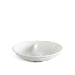 Plate MINH LONG 231004000 TWO DIVIDED SAUCE DISH JASMINE LYS IVORY WHITE 9CM 