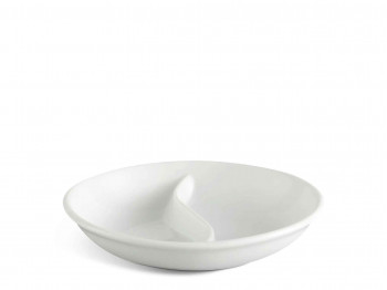 Plate MINH LONG 231004000 TWO DIVIDED SAUCE DISH JASMINE LYS IVORY WHITE 9CM 