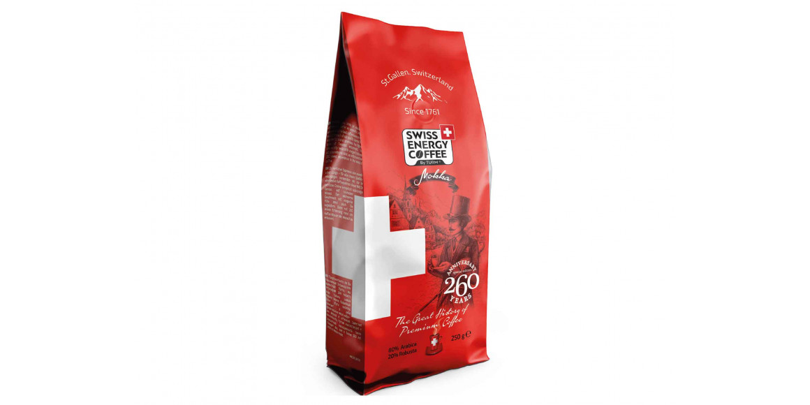 Coffee beans SWISS ENERGY MOKKA 80% ARABICA 20% ROBUSTA 