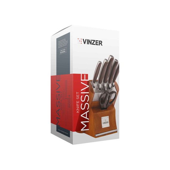 Դանակներ եվ աքսեսուարներ VINZER 50124 MASSIVE SET 7PC W/DOOD STAND 