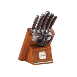 Ножи и аксессуары VINZER 50124 MASSIVE SET 7PC W/DOOD STAND 
