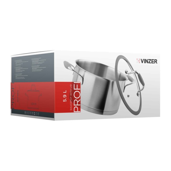 Кастрюли VINZER 50185 S.S PROFI 24CM 