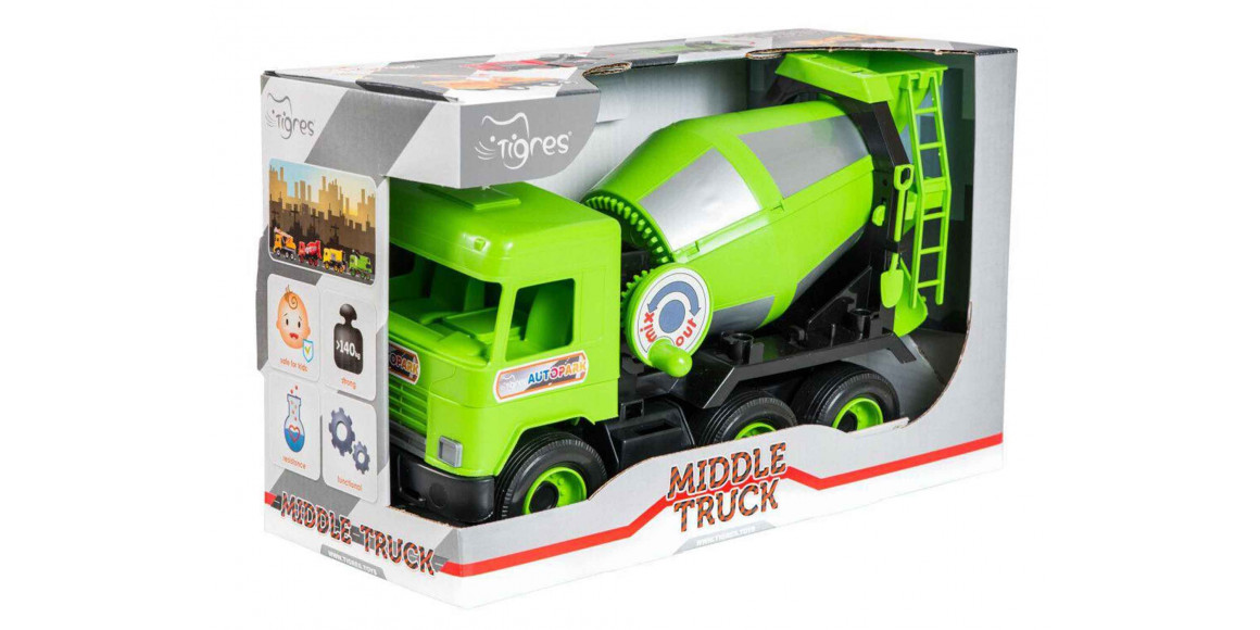 Transport TIGRES 39485 Middle Truck - бетоносмеситель  (зеленый) 
