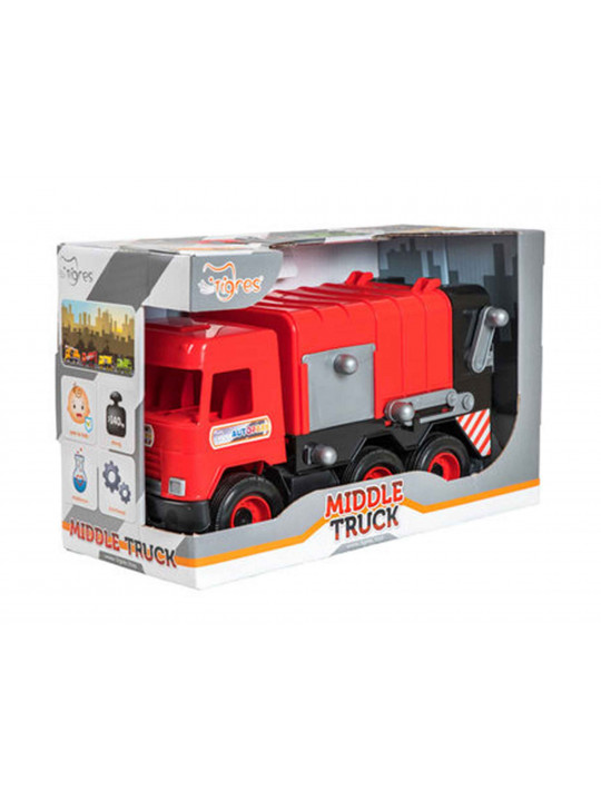Transport TIGRES 39488 Middle Truck - мусоровоз (красный ) 