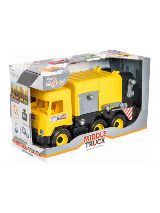 Transport TIGRES 39492 Middle Truck - мусоровоз(желтый ) 