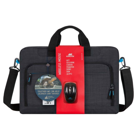 Сумки для ноутбука RIVACASE 8058 Regent 17.3 (Black) + WIRELESS MOUSE 