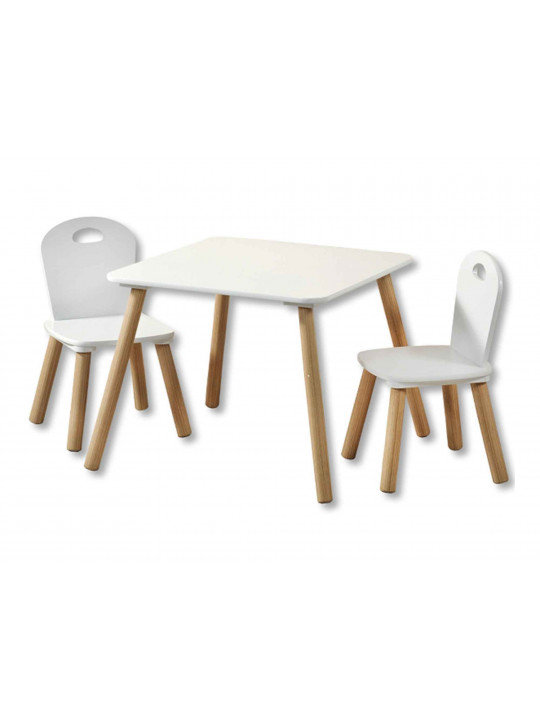 Kids table KESPER 17712 WHITE WITH 2 CHAIR 