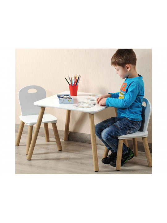 Kids table KESPER 17712 WHITE WITH 2 CHAIR 