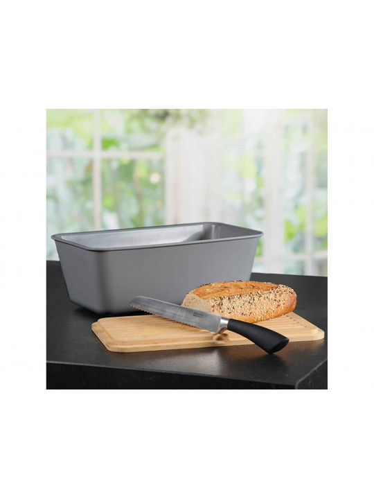 Bread basket KESPER 58491 PLASTIC W/BAMBOO LID GREY 