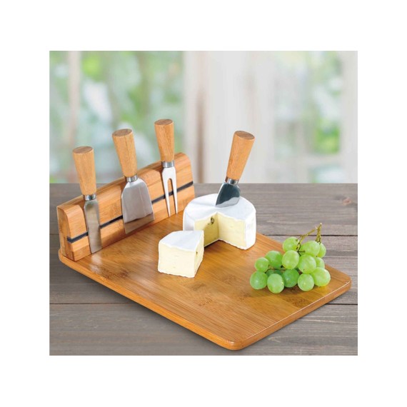 Chopping board KESPER 58641 BAMBOO FOR CHEESE W/KNIVES 