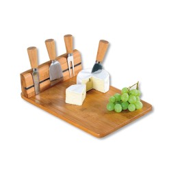 Chopping board KESPER 58641 BAMBOO FOR CHEESE W/KNIVES 
