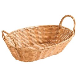 Bread basket KESPER 17636 WEAVED PLASTIC NATURE W/HANDLE 