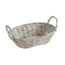 Bread basket KESPER 17656 WEAVED PLASTIC GREY W/HANDLE 