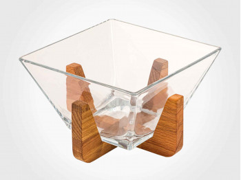Bowl LIMON 217259 GLASSES BOWL ON WOOD STAND (908152) 