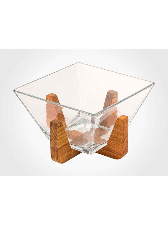 Тара LIMON 217259 GLASSES BOWL ON WOOD STAND (908152) 