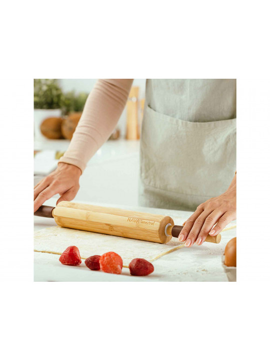 Rolling pin NAVA 10-107-029 BAMBOO W/SILICONE HANDLE 46CM 