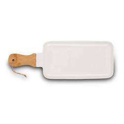 Тарелка NAVA 10-263-029 TERRESTRIAL WHITE W/BAMBOO HANDLE 41/15CM 