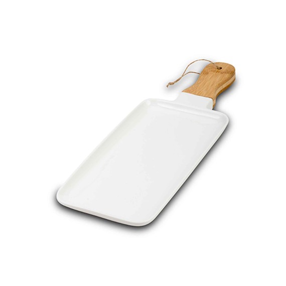 Тарелка NAVA 10-263-029 TERRESTRIAL WHITE W/BAMBOO HANDLE 41/15CM 