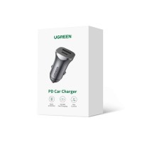 Автомобильный адаптер UGREEN Charger USB-A & Type-C 30W (BK) (40858)