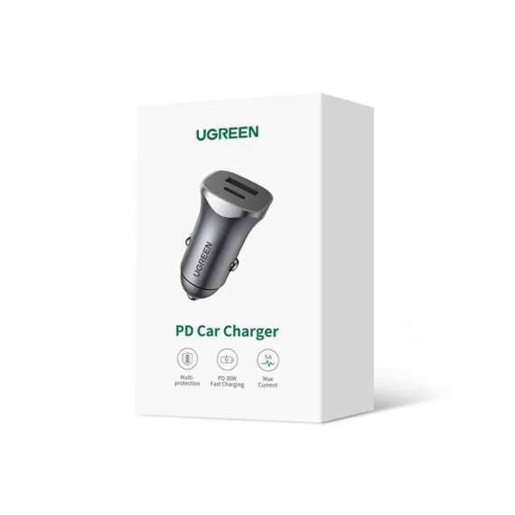Մեքենայի ադապտեր UGREEN Charger USB-A & Type-C 30W (BK) (40858)