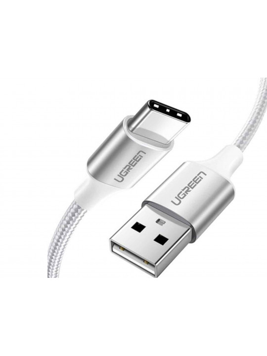 Մալուխ UGREEN USB-A TO USB-C Aluminium braided 1.5M (WH) 60132
