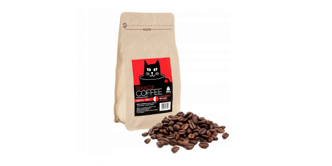 Սուրճ BLACK CAT BRAZYLIA-INDIA 50/50 500g