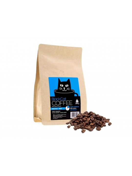 Coffee BLACK CAT BRAZYLIA-ETIOPA-INDIA 20/80 250g