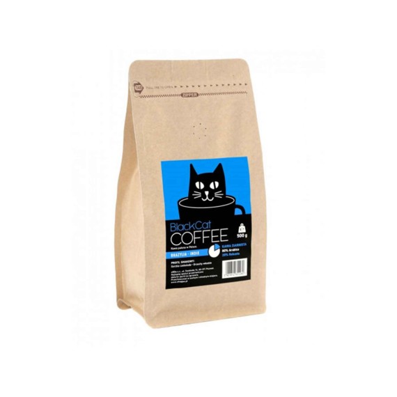 Кофейные зерна BLACK CAT BRAZYLIA-INDIA 80/20 (500g)